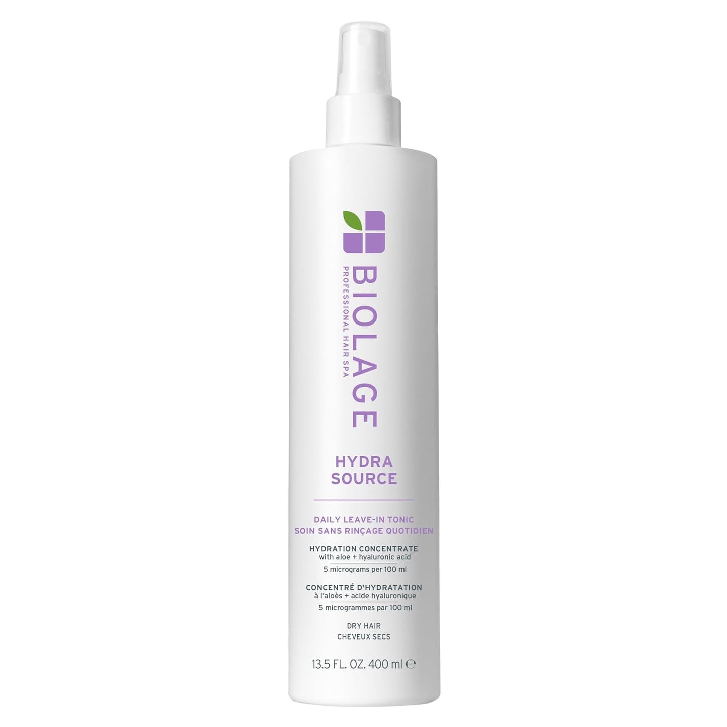 Biolage Hydra Source Daily Leave-In Tonic Moisturizes & Detangles, With Aloe & Hyaluronic Acid, For Dry Hair – 13.5 fl oz