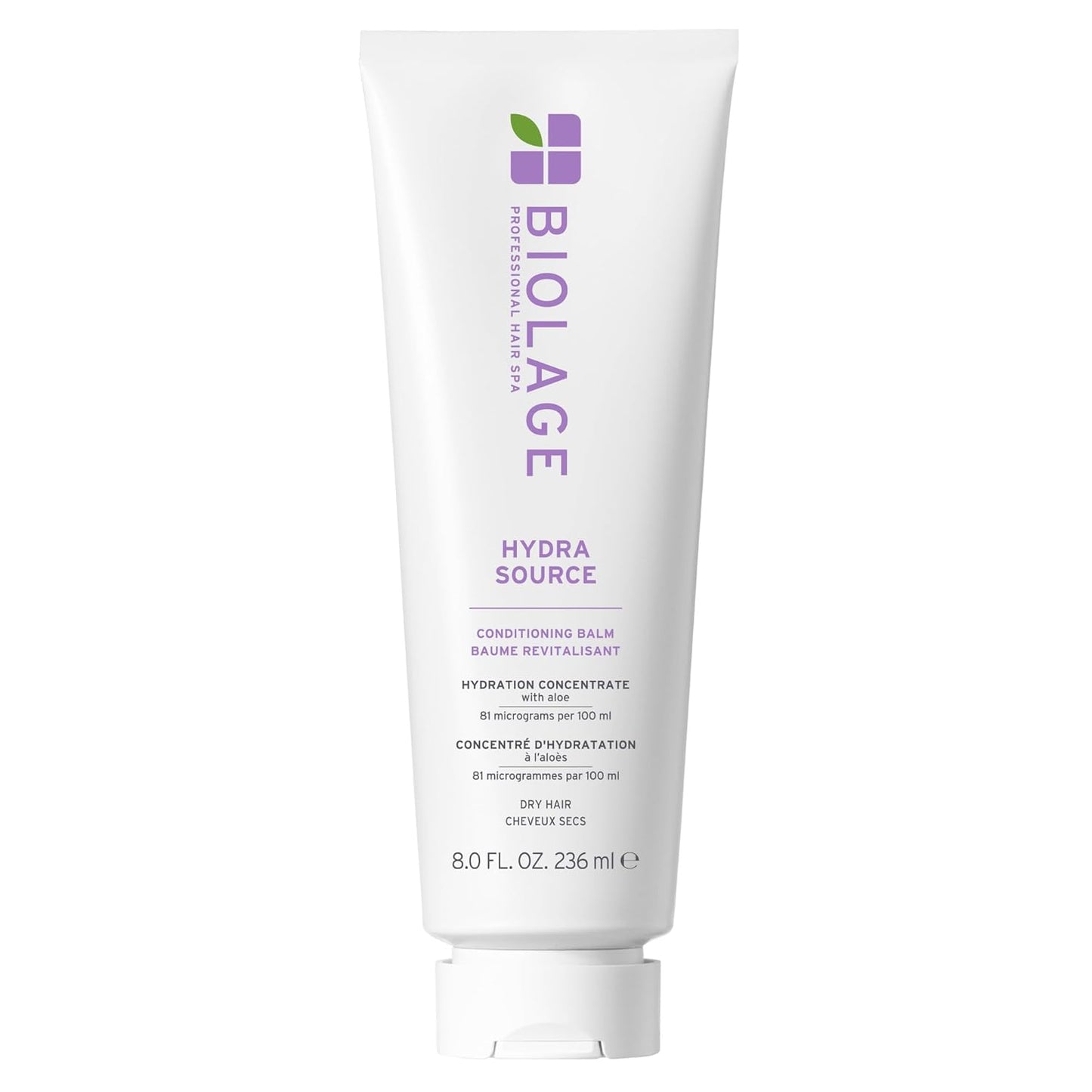 Biolage Hydra Source Conditioning Balm – Conditions, Detangles & Softens Dry Hair, Infused with Aloe Vera, Vegan & Paraben-Free, 8 fl oz