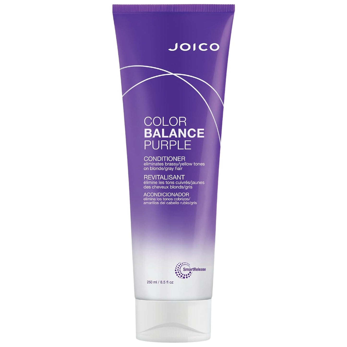 Joico Color Balance Purple Conditioner - Eliminates Brassy Yellow Tones for Cool Blonde & Gray Hair, Boosts Color Vibrancy & Shine, UV Protection with Rosehip Oil & Green Tea Extract, 8.5 fl oz