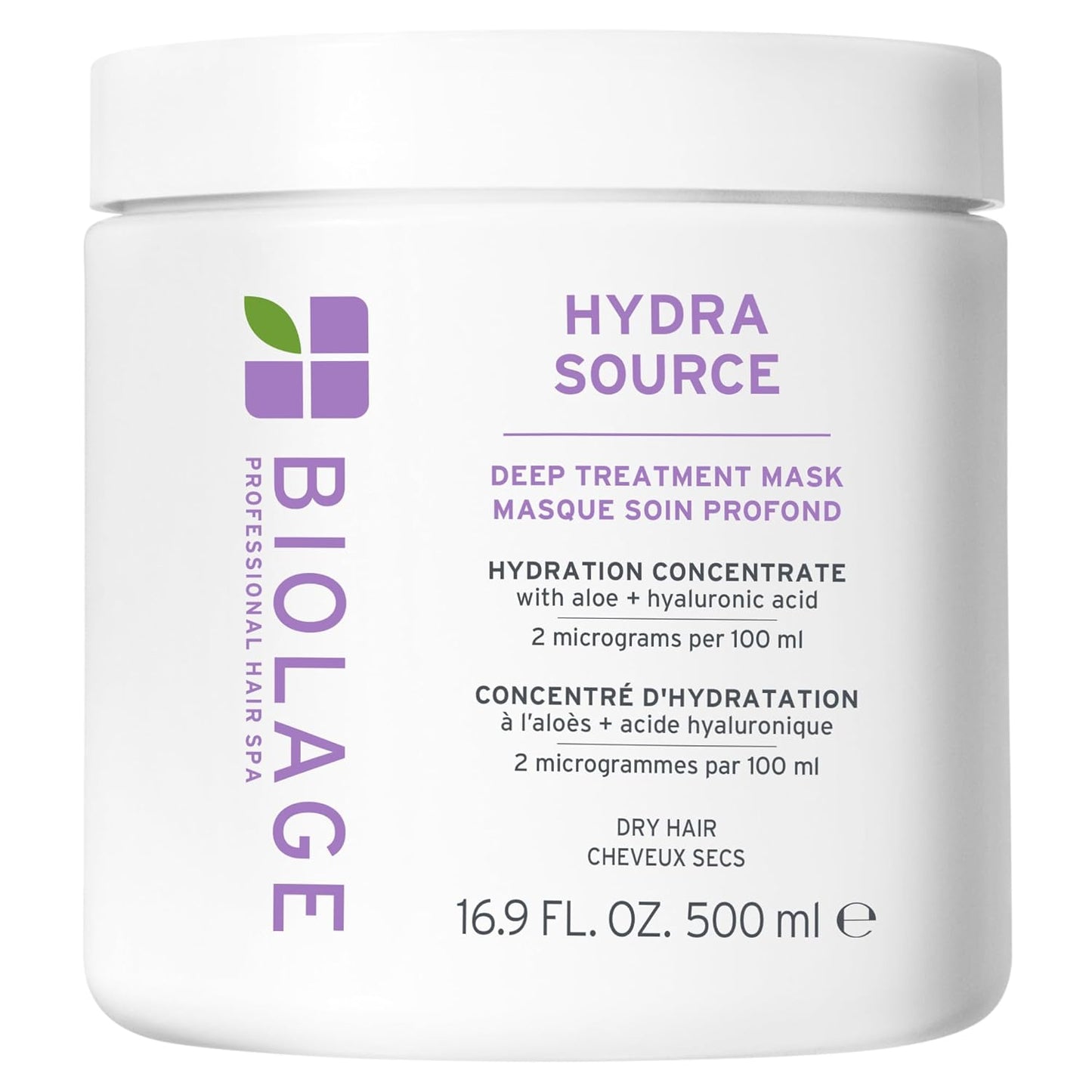 Biolage Hydra Source Deep Treatment Mask – Nourishes & Smooths, for Dry Hair, 16.9 fl oz