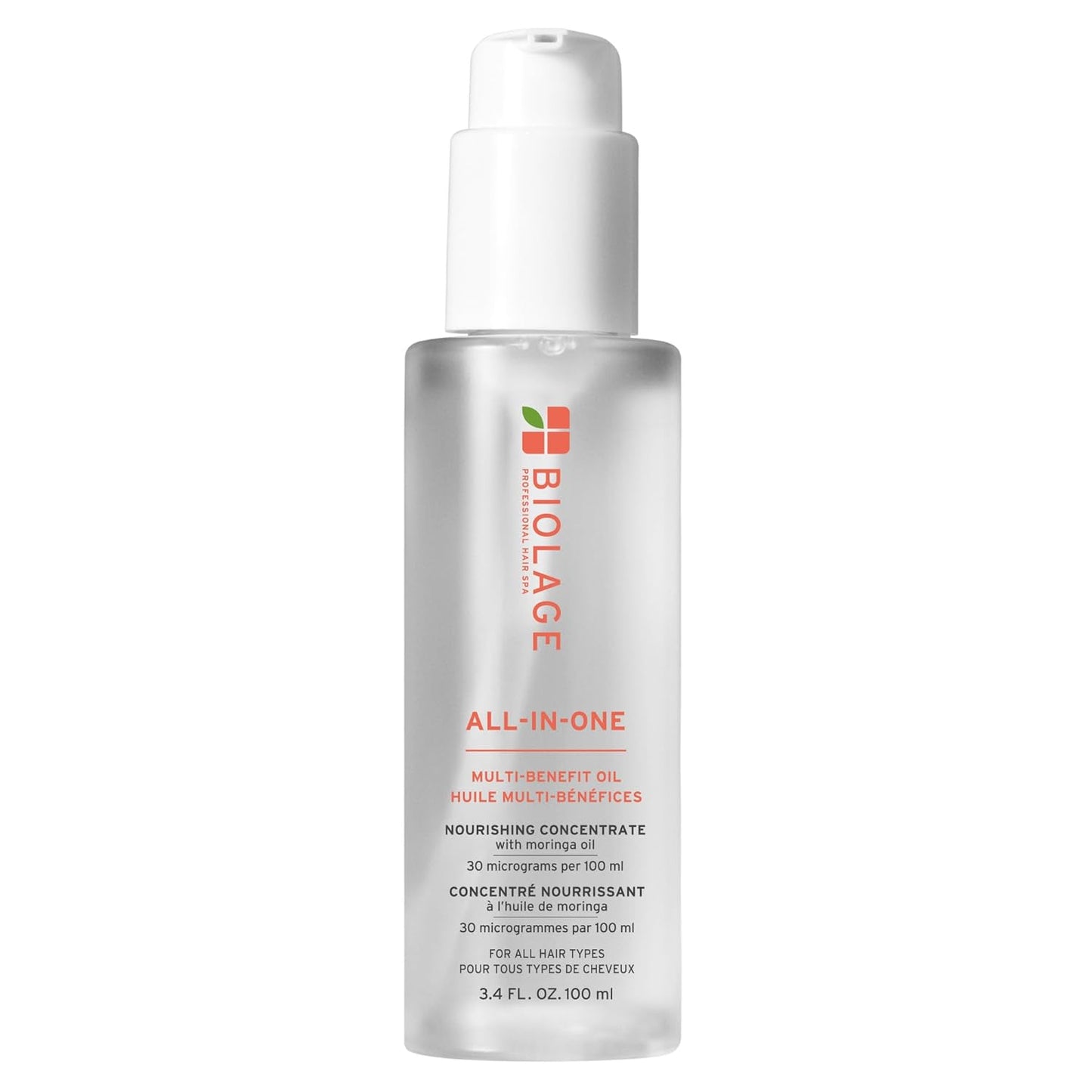 Biolage All-In-One Multi-Benefit Styling Oil Detangles, Nourishes & Smoothes For All Hair Types With Moringa Oil Vegan 3.4 fl oz