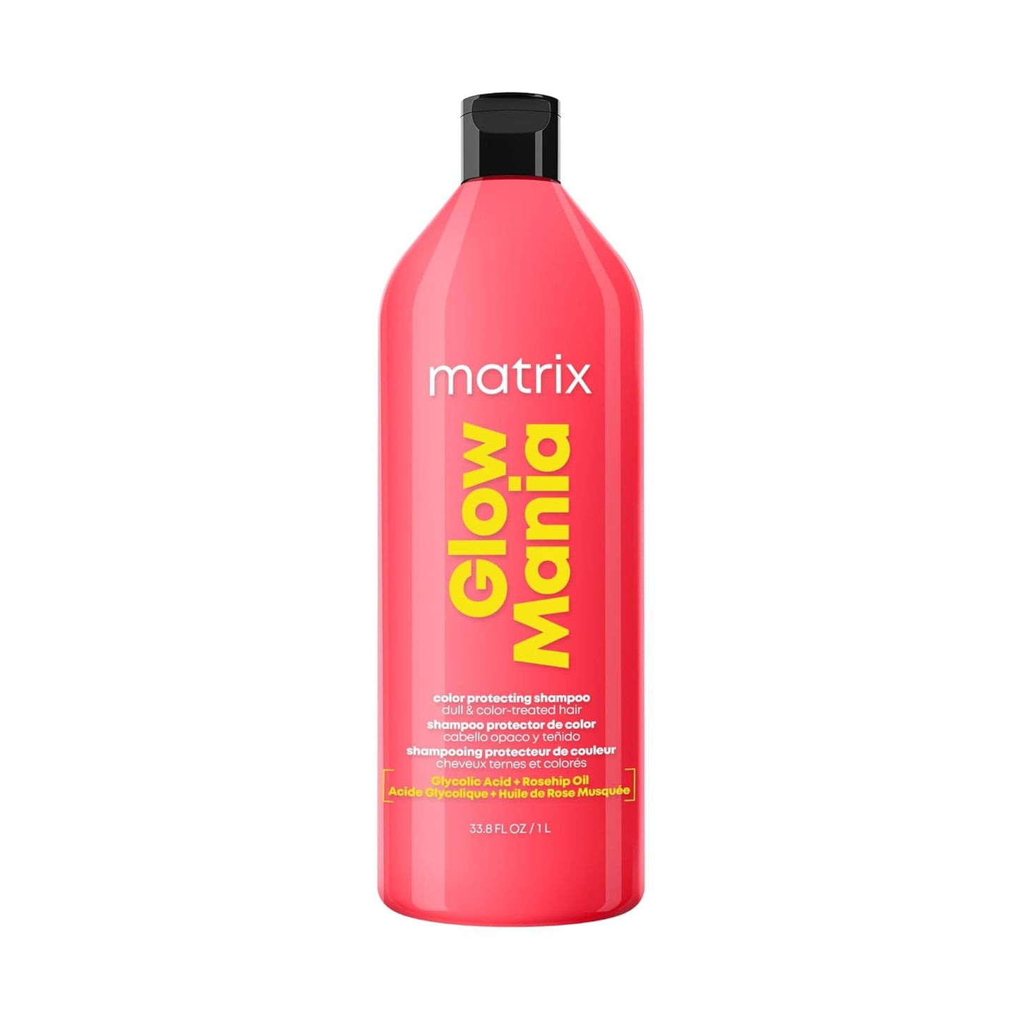 MATRIX Glow Mania Shampoo - Preserves Color Vibrancy & Enhances Shine, Color Protecting for Dull & Color-Treated Hair, Sulfate-Free, With Glycolic Acid & Rosehip Oil, 33.8 fl oz