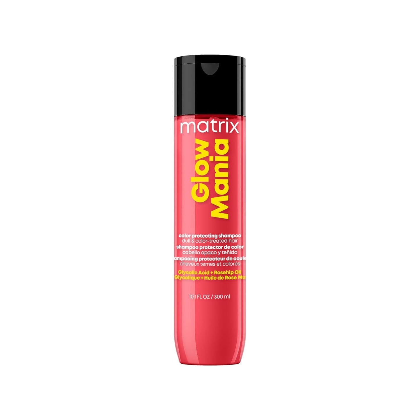MATRIX Glow Mania Shampoo – Color Protecting, Preserves Color Vibrancy & Enhances Shine, For Dull and Color-Treated Hair, Sulfate-Free, With Glycolic Acid & Rosehip Oil, 10.1 oz