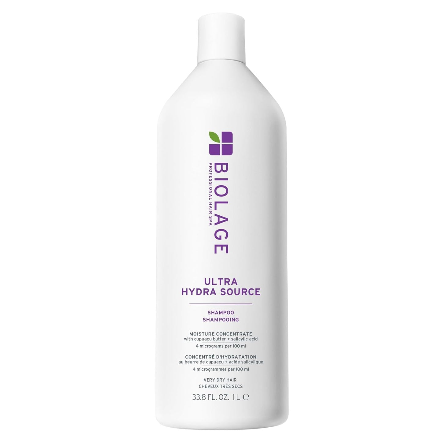 Biolage Ultra Hydra Source Shampoo – For Very Dry, Thick Hair, Deep Moisture with Cupuaçu Butter & Salicylic Acid 33.8 fl oz