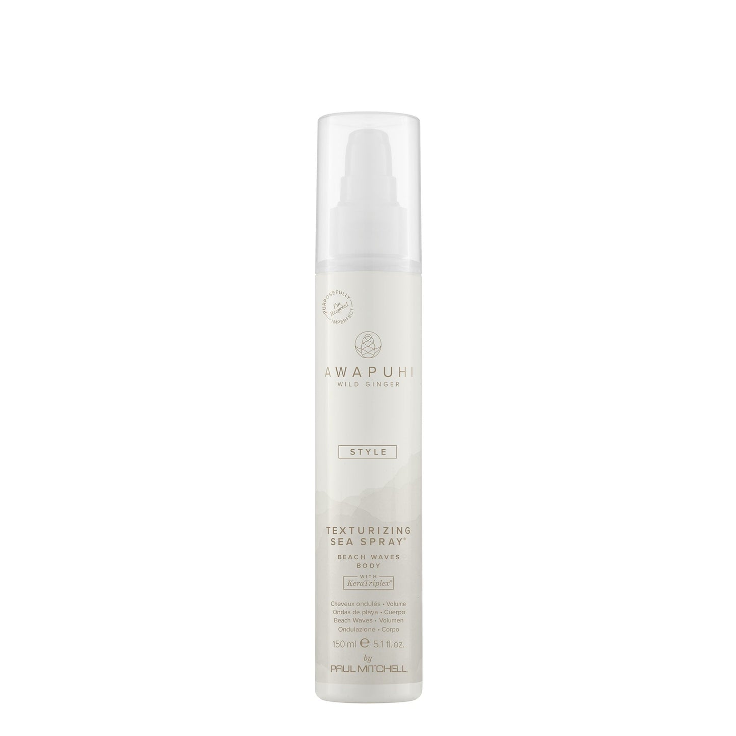 Awapuhi Wild Ginger Texturizing Sea Spray Lightweight Sea Salt Spray for Beachy Texture and Volume 5.1 fl oz