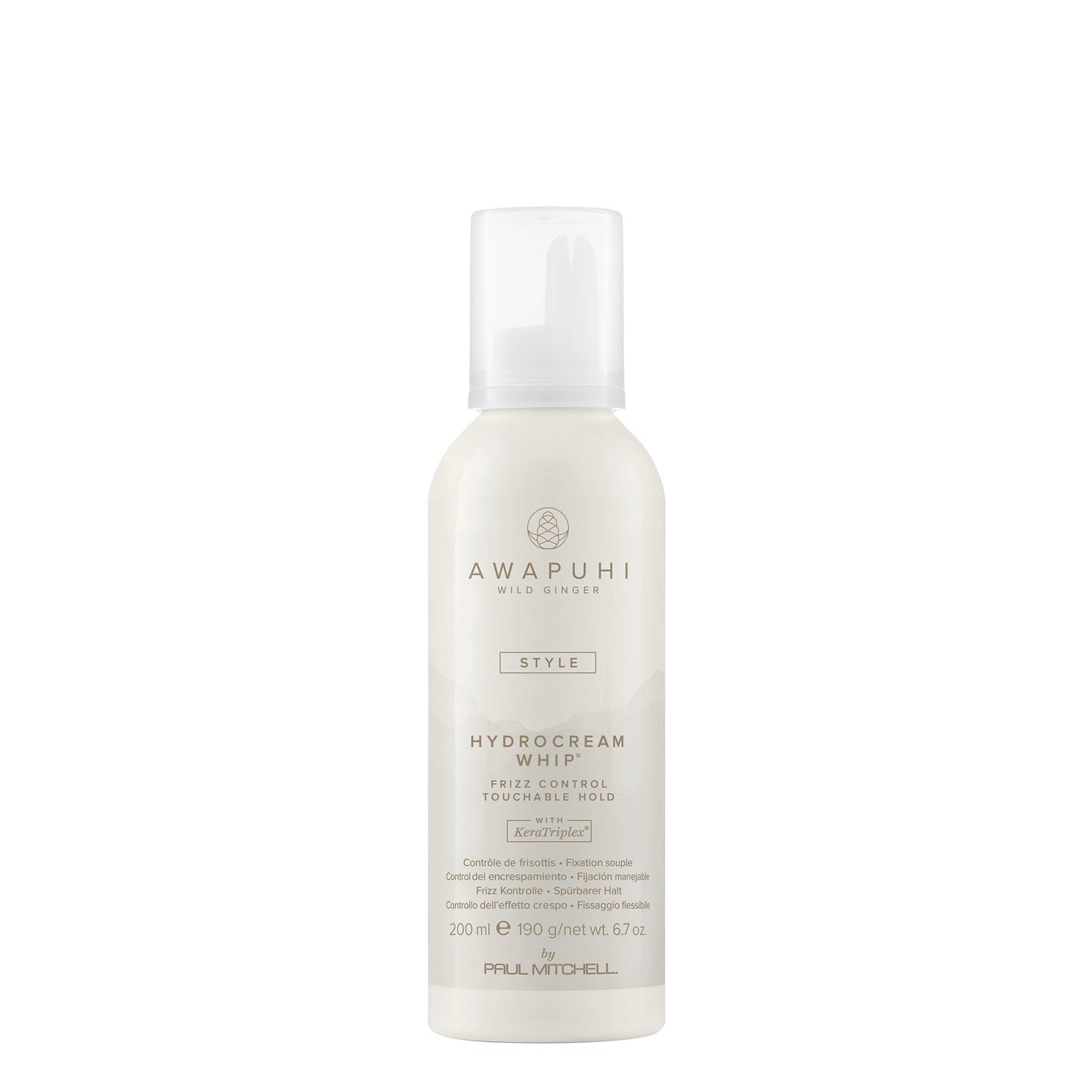 Awapuhi Wild Ginger HydroCream Whip Mousse Lightweight Moisturizing Styling Mousse for Softness and Volume 6.7 fl oz