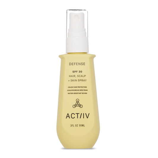 ACTIIV Defense SPF 30 Hair, Scalp & Skin Spray UV Protection, Lightweight & Water-Resistant, Plant-Based, 3 fl oz