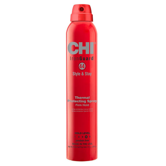 CHI 44 Iron Guard Style & Stay Firm Hold Protecting Spray, Heat Protectant & Long-Lasting Hairspray, Sulfate & Paraben-Free, 10 fl oz