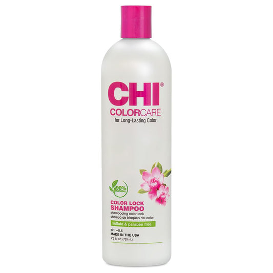 CHI ColorCare Color Lock Shampoo, Locks In Color & Replenishes Moisture for Color-Treated Hair, Sulfate, Paraben & Cruelty-Free, 25 fl oz