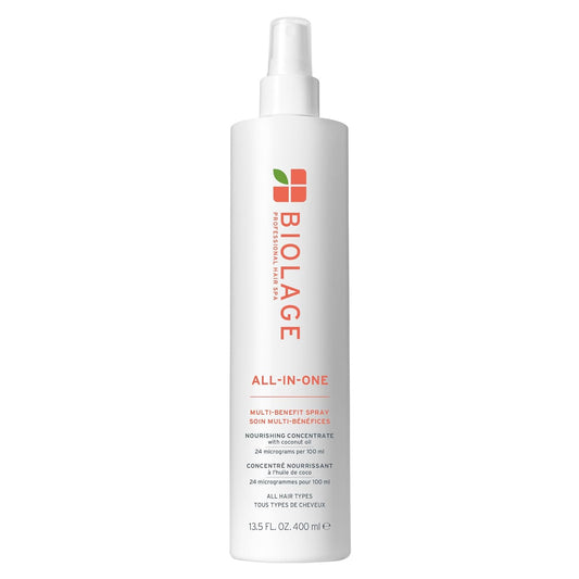 Biolage All-In-One Multi-Benefit Spray Leave-In Treatment, Heat Protectant, Shine & Frizz Control For All Hair Types Coconut Oil Vegan & Paraben-Free 13.5 fl oz