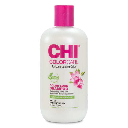 CHI ColorCare Color Lock Shampoo, Locks In Color & Replenishes Moisture for Color-Treated Hair, Sulfate, Paraben & Cruelty-Free, 12 fl oz