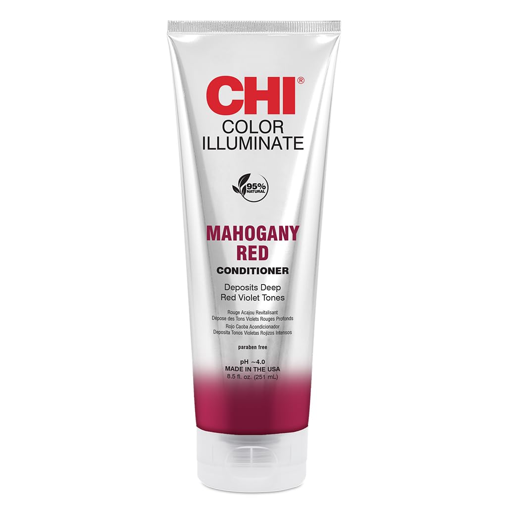 CHI Color Illuminate Conditioner, Maintains Fresh Color for Natural & Color-Treated Hair, Mahogany Red, Sulfate, Paraben & Cruelty-Free, 8.5 fl oz