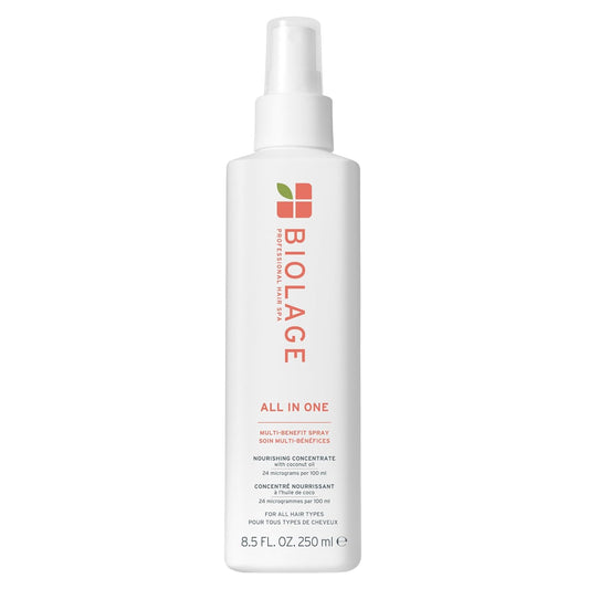 Biolage All-In-One Multi-Benefit Spray Leave-In Treatment, Heat Protectant, Shine & Frizz Control For All Hair Types Coconut Oil Vegan & Paraben-Free 8.5 fl oz