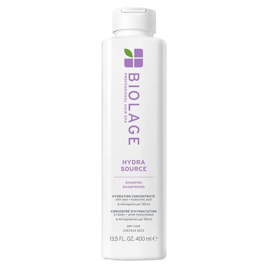 Biolage Hydra Source Shampoo – For Dry Hair, Softens & Adds Shine, Aloe Vera & Hyaluronic Acid, Vegan & Paraben-Free 13.5 fl oz