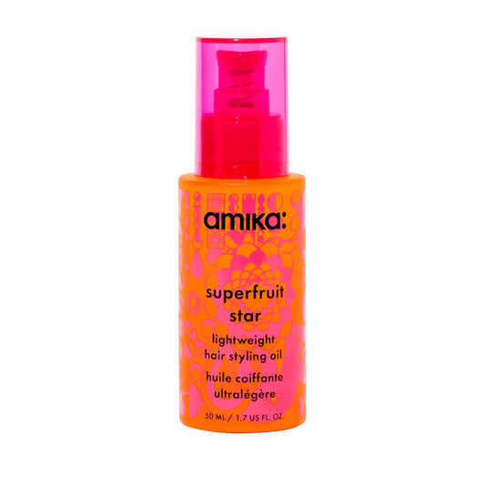 Amika Superfruit Star Lightweight Hair Styling Oil - Nourishes & Adds Shine, Fights Frizz, For All Hair Types, 1.7 fl oz