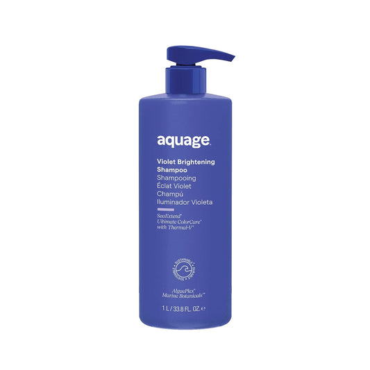 AQUAGE Violet Brightening Shampoo, Tones Brassiness & Enhances Cool Tones for Blonde & Gray Hair, 33.8 fl oz