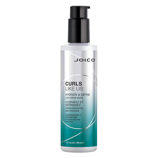 Joico Curls Like Us Hydrate & Define Curl Crème Styler For Curly Hair Reduces Frizz & Breakage Defines Texture Thermal Protection 6.7 fl oz