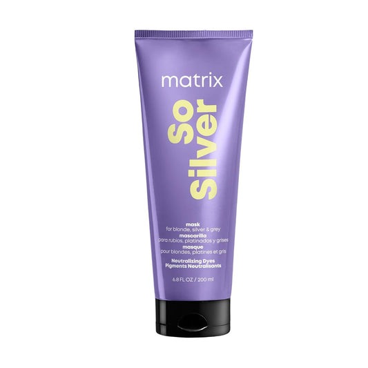 Matrix So Silver Toning Purple Deep Conditioning Hair Mask – Repairs Damaged Blonde & Silver Hair, Neutralizes Yellow Tones, For Color-Treated & Bleached Hair, Vegan 6.8 fl oz