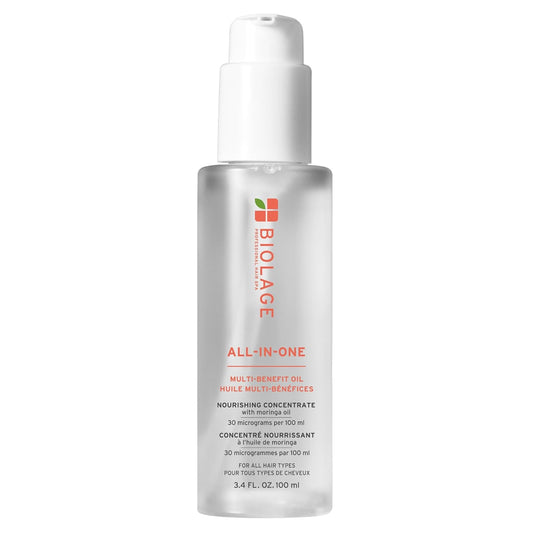 Biolage All-In-One Multi-Benefit Styling Oil Detangles, Nourishes & Smoothes For All Hair Types With Moringa Oil Vegan 3.4 fl oz