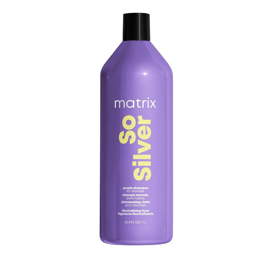 Matrix So Silver Purple Shampoo – Brightening & Toning for Blonde, Grey, White & Platinum Color-Treated Hair, Neutralizes Yellow Tones, Vegan 33.8 fl oz