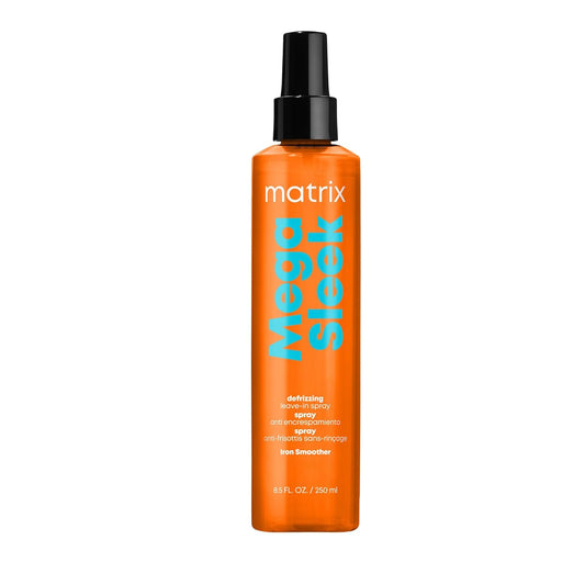 Matrix Mega Sleek Iron Smoother Heat Protectant Spray – Anti-Frizz, Leave-In with Shea Butter, 8.5 fl oz