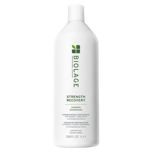Biolage Strength Recovery Shampoo – For Damaged Hair, Reduces Breakage & Detangles with Olive Squalane & Vegan Proteins 33.8 fl oz