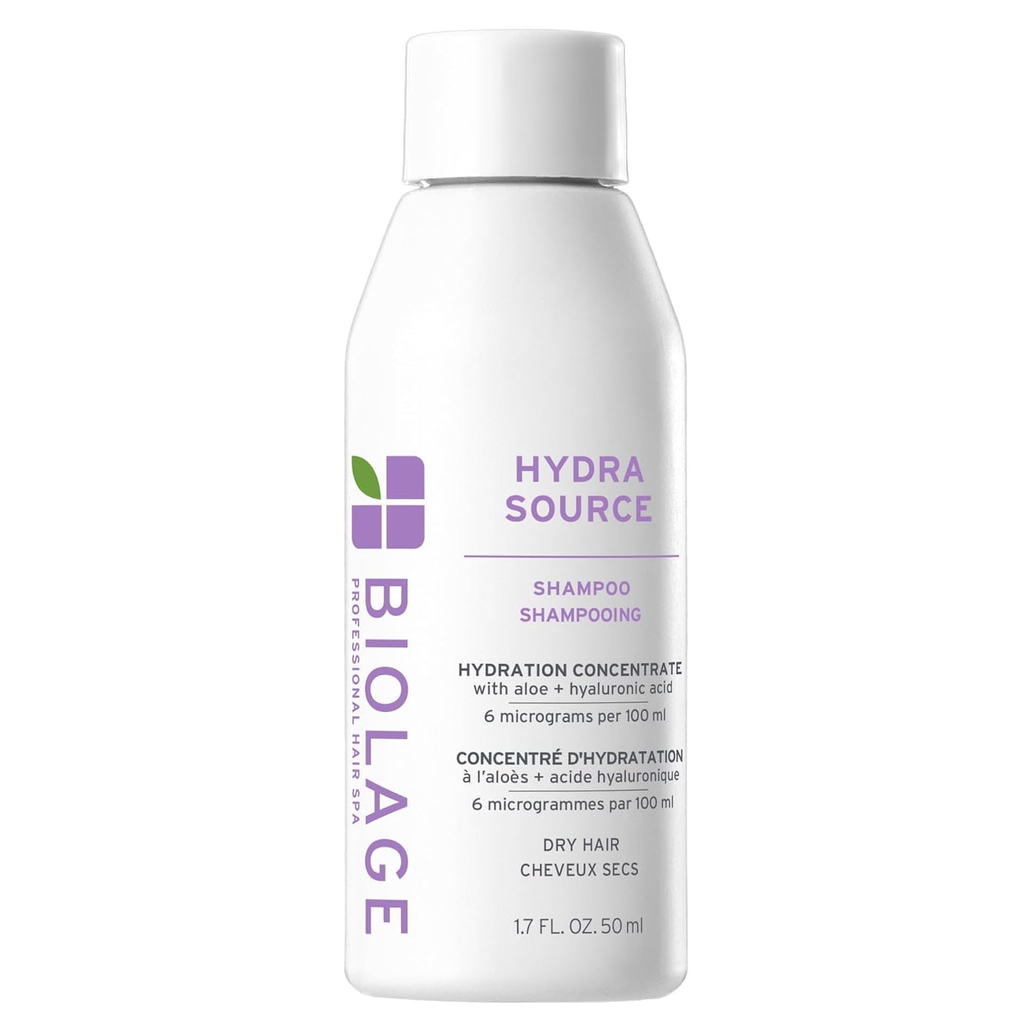 Biolage Hydra Source Shampoo – For Dry Hair, Softens & Adds Shine, Aloe Vera & Hyaluronic Acid, Vegan & Paraben-Free 1.7 fl oz