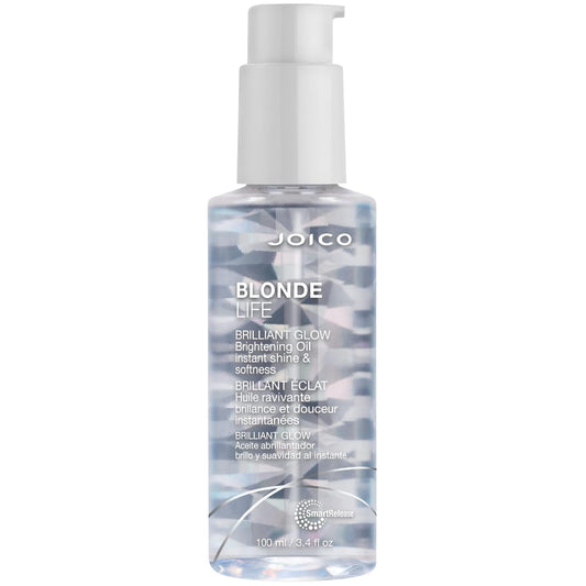 Joico Blonde Life Brilliant Glow Brightening Oil - Boosts Shine & Tames Frizz for Blonde Hair, with Monoi & Tamanu Oil, 3.4 fl oz