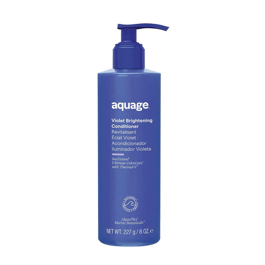 AQUAGE Violet Brightening Conditioner, Tones Brassiness & Enhances Cool Tones for Blonde & Gray Hair, 8 fl oz