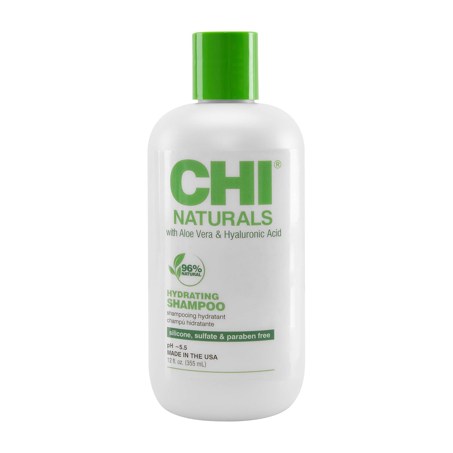 CHI Naturals with Aloe Vera Hydrating Shampoo Reduces Dryness & Increases Shine 12 fl oz