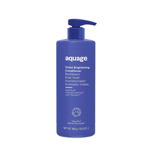 AQUAGE Violet Brightening Conditioner, Tones Brassiness & Enhances Cool Tones for Blonde & Gray Hair, 33.8 fl oz