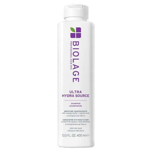 Biolage Ultra Hydra Source Shampoo – For Very Dry, Thick Hair, Deep Moisture with Cupuaçu Butter & Salicylic Acid 13.5 fl oz