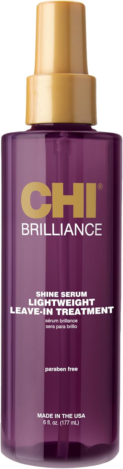 CHI ディープブリリアンスシャインセラム ライトウェイトリーブイントリートメント、オリーブオイルとモノイオイル配合で、優れた滑らかさ、まとまりやすさ、自然な動きを実現、6液量オンス