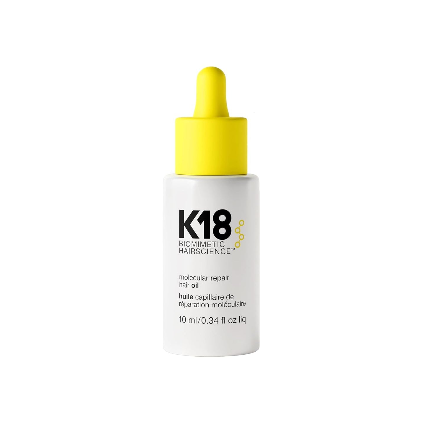 K18 Molecular Repair Hair Oil - Weightless Oil for Stronger, Healthier Hair, Suitable for All Hair Types, 0.34 fl oz