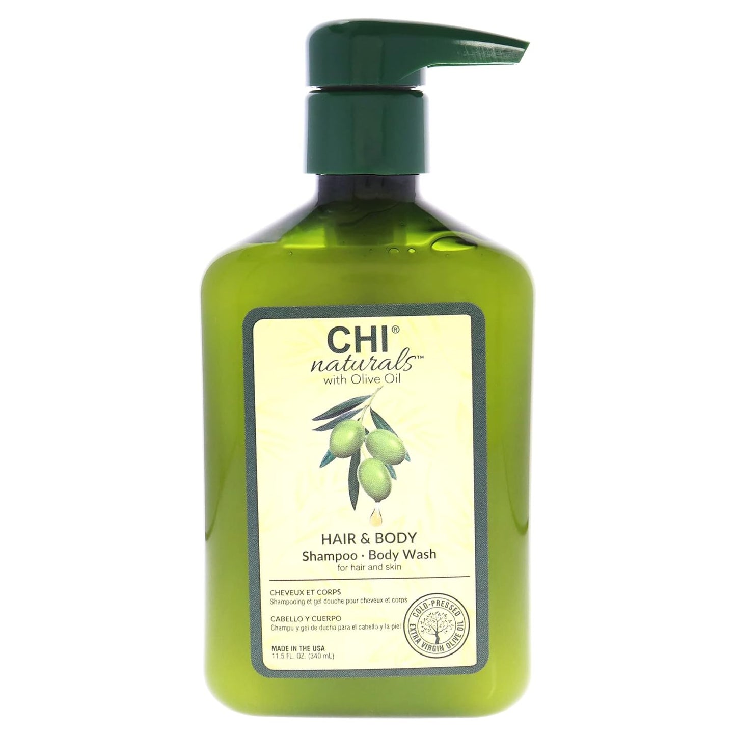 CHI Naturals with Olive Oil Hair Shampoo & Body Wash 11.5 fl oz