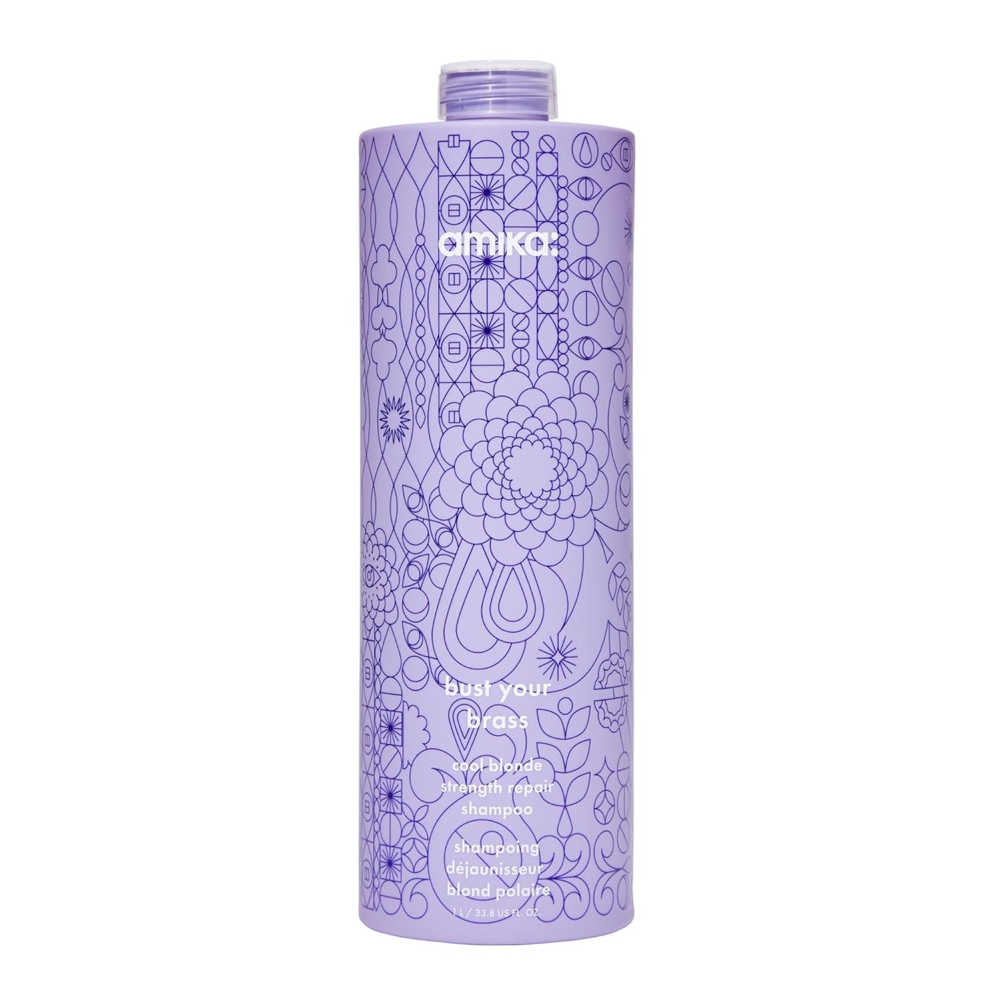 Amika Bust Your Brass Cool Blonde Strength Repair Shampoo – 33.8 oz