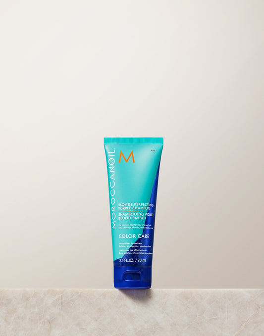 Moroccanoil Blonde Perfecting Purple Shampoo, Brass Neutralizing & Tone Enhancing Cleanser, 2.4 fl oz