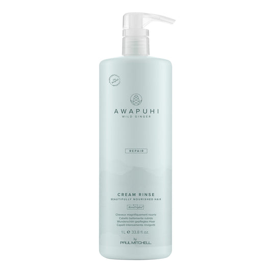 Awapuhi Wild Ginger Cream Rinse Lightweight Moisturizing Conditioner for Dry and Damaged Hair 33.8 fl oz