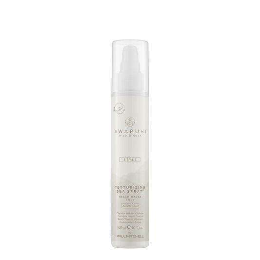 Awapuhi Wild Ginger Texturizing Sea Spray Lightweight Sea Salt Spray for Beachy Texture and Volume 5.1 fl oz