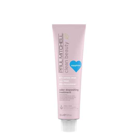 Paul Mitchell Clean Beauty Color Depositing Treatment Sapphire Enhances and Refreshes Bold Blue Tones 5.1 fl oz