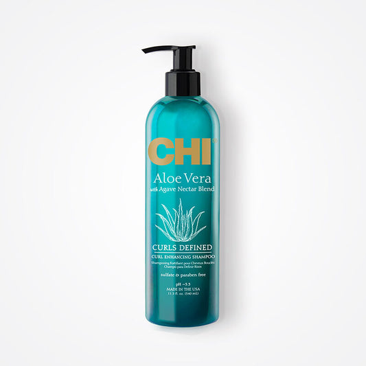 CHI Aloe Vera Curl Enhancing Shampoo, Gently Cleanses & Boosts Moisture for Curly Hair, Sulfate, Paraben & Cruelty-Free, 11.5 fl oz