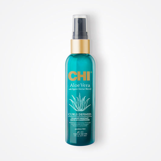 CHI Aloe Vera Humidity Resistant Leave-In Conditioner, Defines, Smooths & Controls Frizz for Curls, Sulfate, Paraben & Cruelty-Free, 6 fl oz