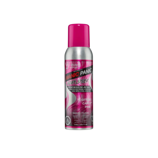 A pink spray can with a white background