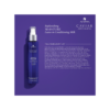 A bottle of caviar oil on top of a purple background.