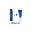 A bottle of hair color next to a tube of conditioner.