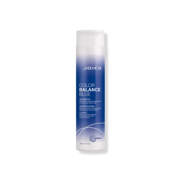 A bottle of joico color balance blue conditioner.