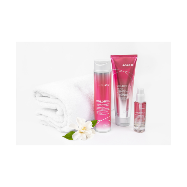 A white towel and some pink products