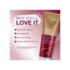 A red and white poster with a picture of a tube of hair color.