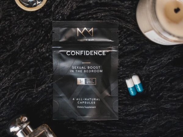 A bag of confidence is sitting on the floor.