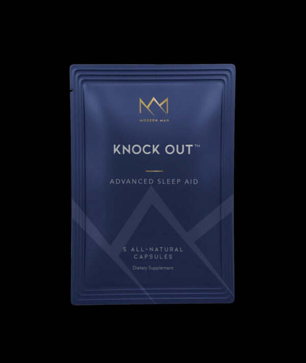 A blue package of knock out by mmg
